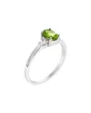 Gemstones Silver 0.70 Ct. Tw. Peridot Ring In Metallic