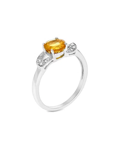 Gemstones Silver 0.75 Ct. Tw. Citrine Ring In Metallic