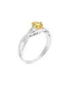 Gemstones Silver 0.75 Ct. Tw. Citrine Ring In Metallic