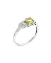 Gemstones Silver 0.75 Ct. Tw. Lemon Quartz Ring In Metallic