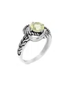 Gemstones Silver 0.75 Ct. Tw. Lemon Quartz Ring In Metallic