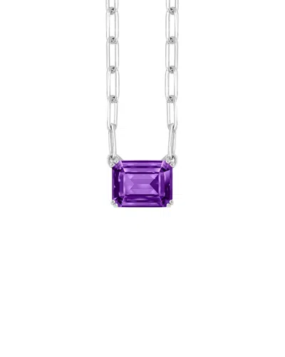 Gemstones Silver 0.80 Ct. Tw. Amethyst Pendant Necklace In Transparent