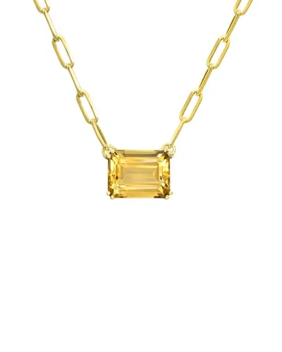 Gemstones Silver 0.80 Ct. Tw. Citrine Pendant Necklace In Yellow