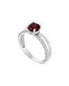 Gemstones Silver 0.80 Ct. Tw. Garnet Ring In Metallic