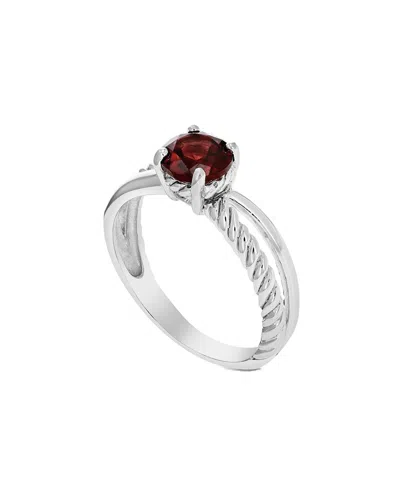 Gemstones Silver 0.80 Ct. Tw. Garnet Ring In Metallic