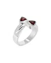 Gemstones Silver 0.80 Ct. Tw. Garnet Ring In Brown