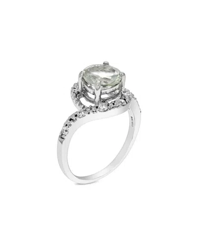 Gemstones Silver 0.80 Ct. Tw. Green Amethyst Cz Ring In Metallic