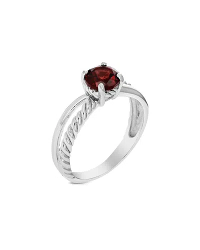 Gemstones Silver 0.80 Ct. Tw. Green Amethyst Ring In Metallic