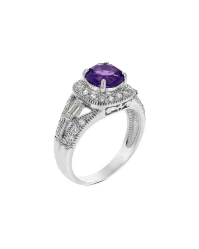 Gemstones Silver 0.85 Ct. Tw. Purple Amethyst Cz Ring