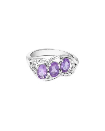 Gemstones Silver 0.90 Ct. Tw. Purple Amethyst Cz Ring