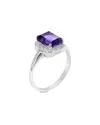 Gemstones Silver 0.90 Ct. Tw. Purple Amethyst Ring In Silver