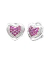 Gemstones Silver 0.93 Ct. Tw. Diamond & Pink Sapphire Earrings