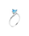 Gemstones Silver 1.00 Ct. Tw. Blue Topaz Ring In Metallic