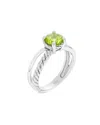 Gemstones Silver 1.00 Ct. Tw. Peridot Ring In Metallic