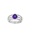 Gemstones Silver 1.00 Ct. Tw. Purple Amethyst Ring In Metallic