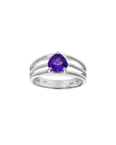 Gemstones Silver 1.00 Ct. Tw. Purple Amethyst Ring In Metallic
