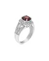 Gemstones Silver 1.05 Ct. Tw. Garnet Cz Ring In Red