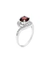 Gemstones Silver 1.05 Ct. Tw. Garnet Cz Ring In Red