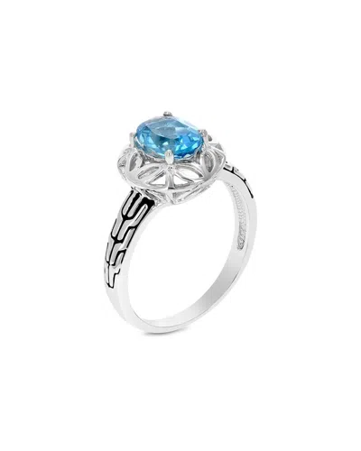 Gemstones Silver 1.10 Ct. Tw. Blue Topaz Ring In Metallic