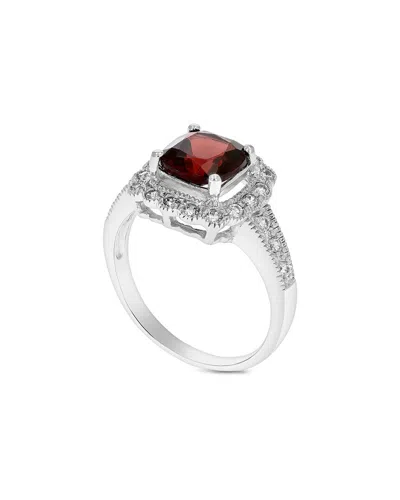 GEMSTONES SILVER 1.10 CT. TW. GARNET CZ RING