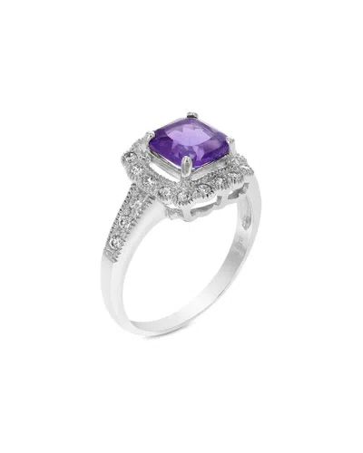 Gemstones Silver 1.10 Ct. Tw. Purple Amethyst Cz Ring In Blue