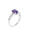 Gemstones Silver 1.10 Ct. Tw. Purple Amethyst Cz Ring In Metallic