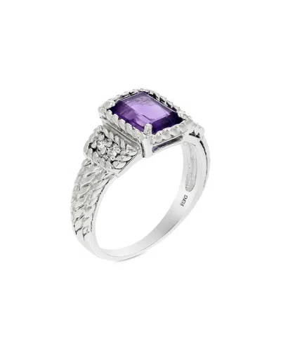 Gemstones Silver 1.10 Ct. Tw. Purple Amethyst Cz Ring