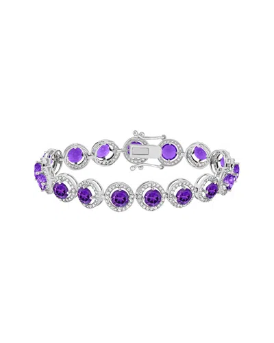 Gemstones Silver 11.48 Ct. Tw. Amethyst Tennis Bracelet