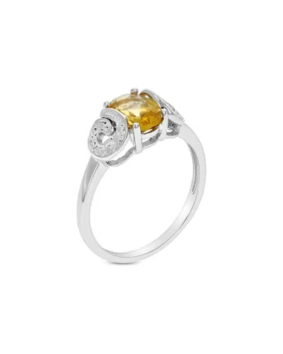 Gemstones Silver 1.20 Ct. Tw. Citrine Ring In Metallic