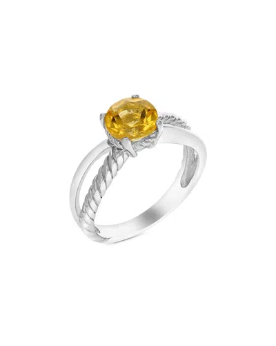 Gemstones Silver 1.20 Ct. Tw. Citrine Ring In Metallic