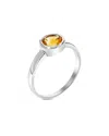 Gemstones Silver 1.20 Ct. Tw. Citrine Ring In Metallic