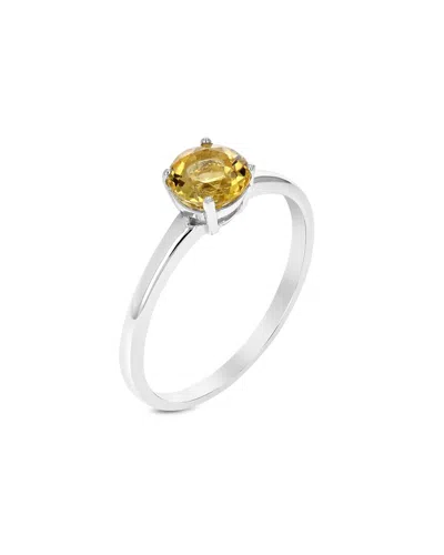 Gemstones Silver 1.20 Ct. Tw. Citrine Ring In Metallic