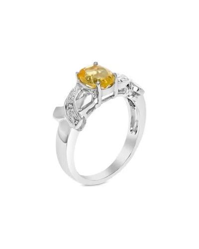 Gemstones Silver 1.20 Ct. Tw. Citrine Ring In Metallic