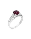 Gemstones Silver 1.20 Ct. Tw. Garnet Cz Ring In Metallic