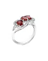 Gemstones Silver 1.20 Ct. Tw. Garnet Cz Ring In Metallic