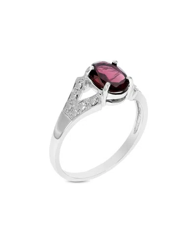 Gemstones Silver 1.20 Ct. Tw. Garnet Ring In Metallic