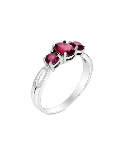 Gemstones Silver 1.20 Ct. Tw. Garnet Ring In Metallic