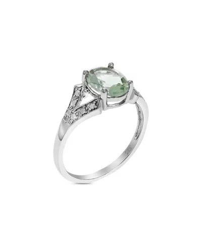 Gemstones Silver 1.20 Ct. Tw. Green Amethyst Ring In Metallic