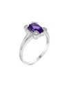 Gemstones Silver 1.20 Ct. Tw. Purple Amethyst Cz Ring In Metallic