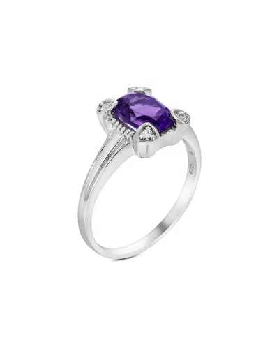 Gemstones Silver 1.20 Ct. Tw. Purple Amethyst Cz Ring In Metallic