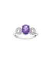 Gemstones Silver 1.20 Ct. Tw. Purple Amethyst Ring In Purple