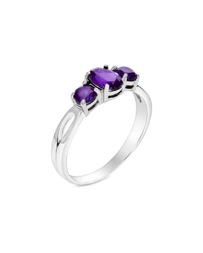 Gemstones Silver 1.20 Ct. Tw. Purple Amethyst Ring