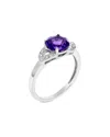 Gemstones Silver 1.20 Ct. Tw. Purple Amethyst Ring In Purple