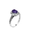 Gemstones Silver 1.20 Ct. Tw. Purple Amethyst Ring In Purple