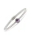 Gemstones Silver 1.21 Ct. Tw. Diamond & Amethyst Bangle Bracelet