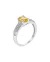 Gemstones Silver 1.23 Ct. Tw. Citrine Ring In Metallic