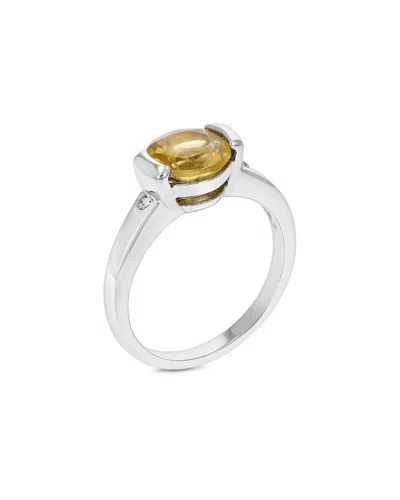 Gemstones Silver 1.30 Ct. Tw. Citrine Ring In Metallic