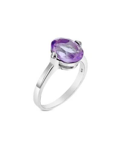 Gemstones Silver 1.40 Ct. Tw. Purple Amethyst Ring In Metallic
