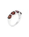 Gemstones Silver 1.50 Ct. Tw. Garnet Ring In Red