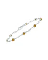Gemstones Silver 1.52 Ct. Tw. Diamond & Citrine Bracelet